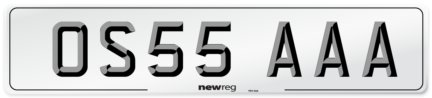 OS55 AAA Number Plate from New Reg